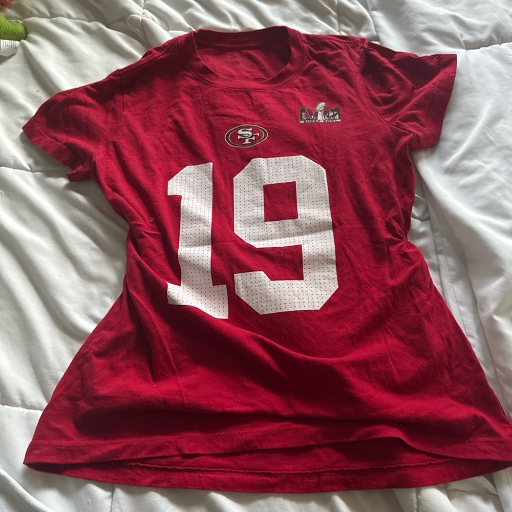 NFL Red and White Women's Short Sleeve Tee